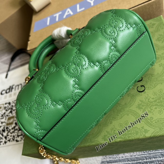 Gucci官網2022新款壓花G全皮女包 古馳G Gmatelassé皮革鏈條肩背包702251 gqy4636